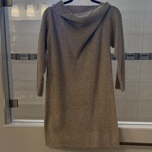 Treasure Bond Brand Cozy Tan Knit Sweater Dress Size M